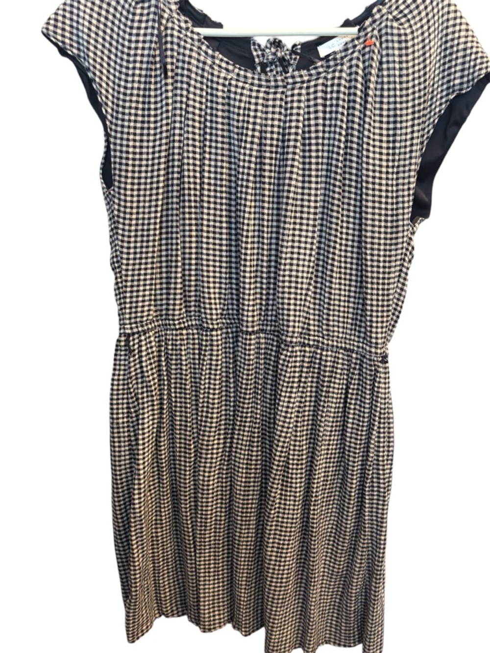 LC Lauren Conrad Black and White Gingham Midi Dress